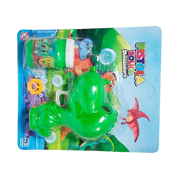 Pistola Burbujera Dinosaurio Con Liquido Burbujero Juguete
