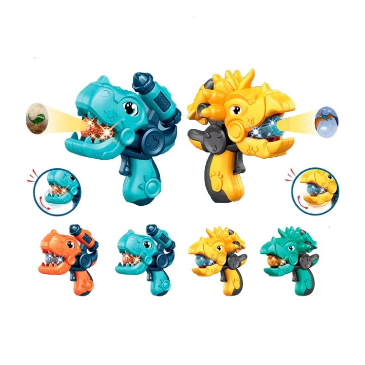 Pistola Dinosaurio Rex Proyectora Figura X 4 Unidades