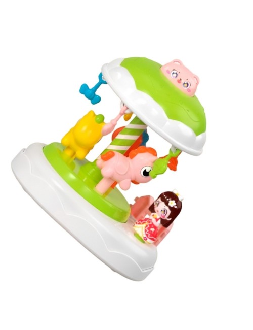 Juguete Carrusel Caballos Interactivo De Cuerda Con Muñeca