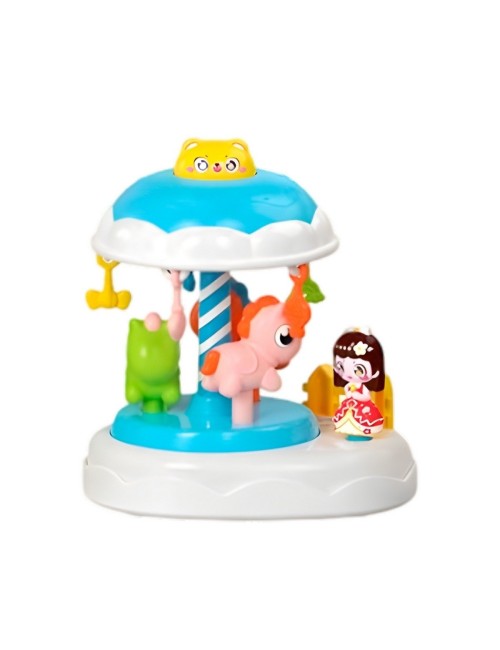 Juguete Carrusel Caballos Interactivo De Cuerda Con Muñeca