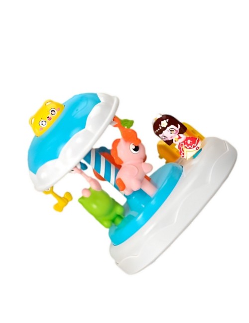 Juguete Carrusel Caballos Interactivo De Cuerda Con Muñeca