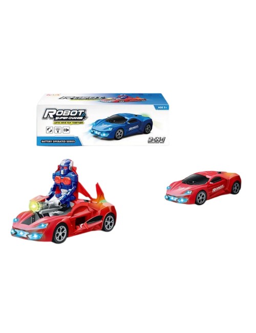 Carro Deportivo Transformers Robot Juguete 2 En 1 + Baterias