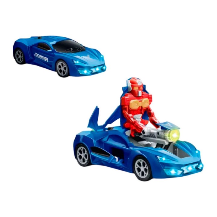 Carro Deportivo Transformers Robot Juguete 2 En 1 + Baterias