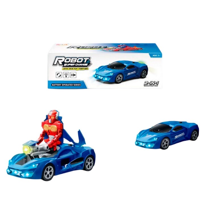 Carro Deportivo Transformers Robot Juguete 2 En 1 + Baterias