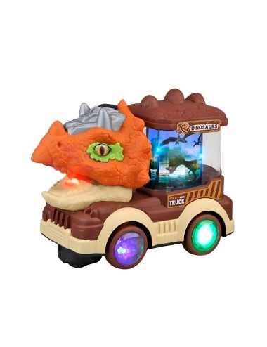 Camion Dinosaurio Carrusel Figuras Luz Juguete + Baterias