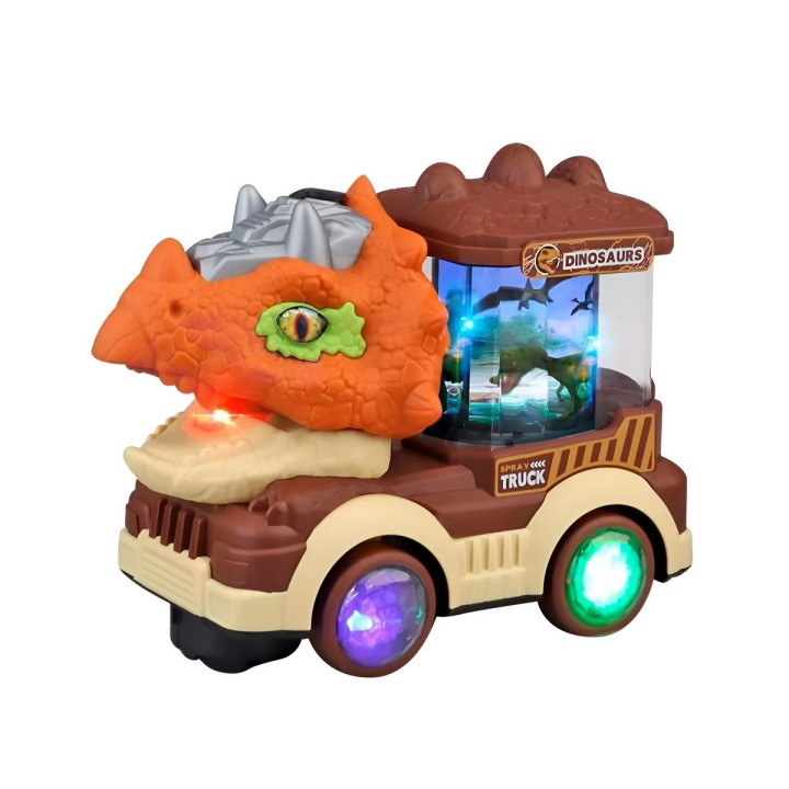 Camion Dinosaurio Carrusel Figuras Luz Juguete + Baterias