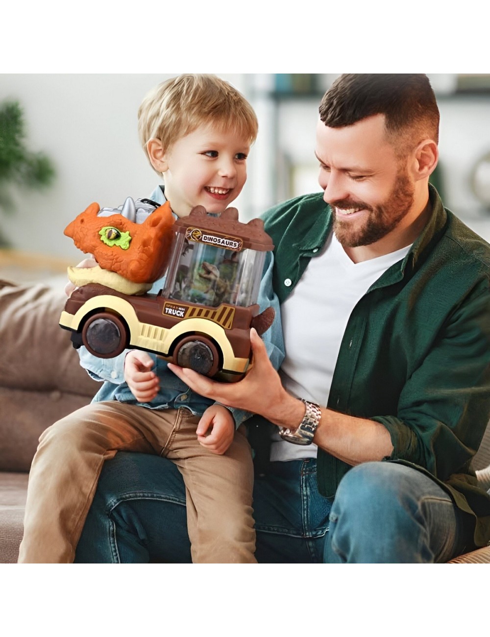 Camion Dinosaurio Carrusel Figuras Luz Juguete + Baterias