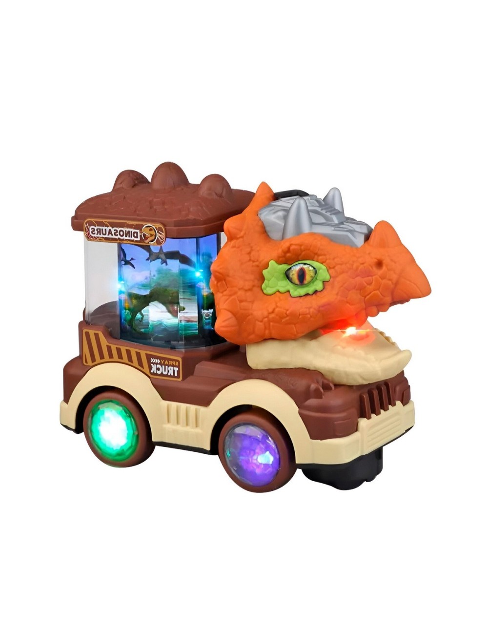 Camion Dinosaurio Carrusel Figuras Luz Juguete + Baterias