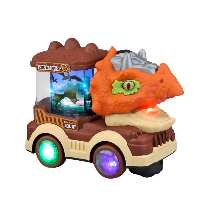 Camion Dinosaurio Carrusel Figuras Luz Juguete + Baterias