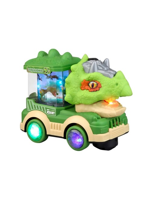 Camion Dinosaurio Carrusel Figuras Luz Juguete + Baterias