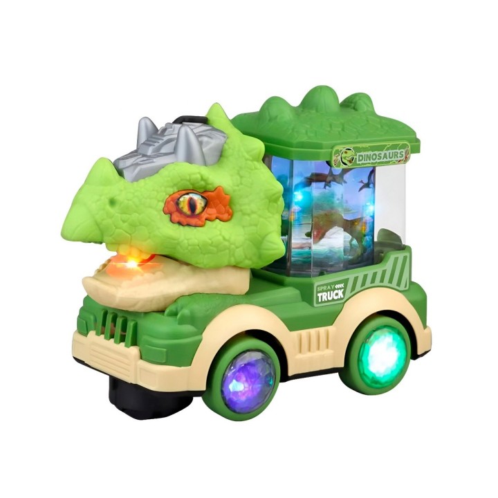 Camion Dinosaurio Carrusel Figuras Luz Juguete + Baterias