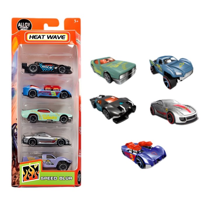 Carro Coleccionable Deportivo De Carrera Metalico X 5 Unidad