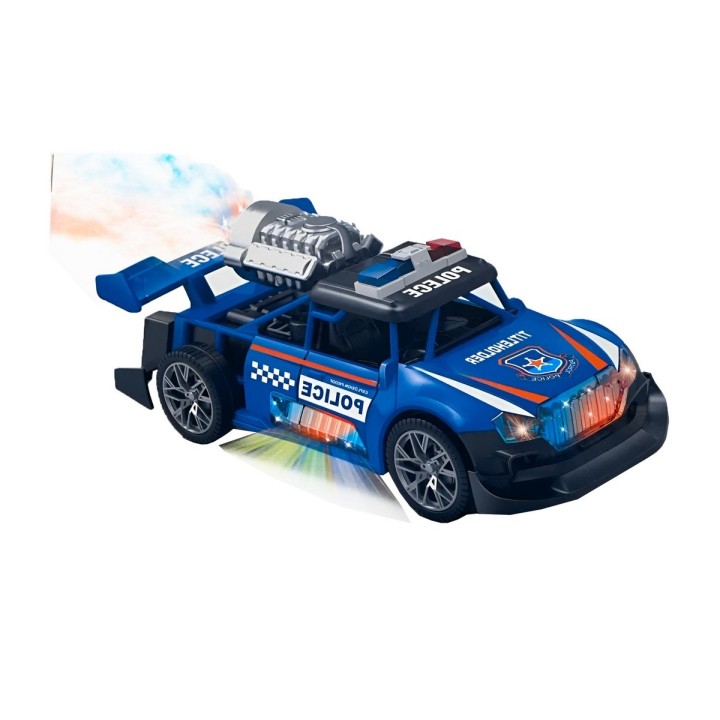 Carro Policia Sonido Movimiento Luces Interactiva + Bateria