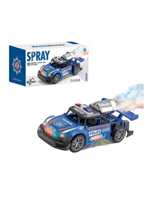 Carro Policia Sonido Movimiento Luces Interactiva + Bateria