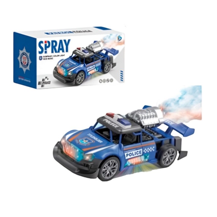 Carro Policia Sonido Movimiento Luces Interactiva + Bateria