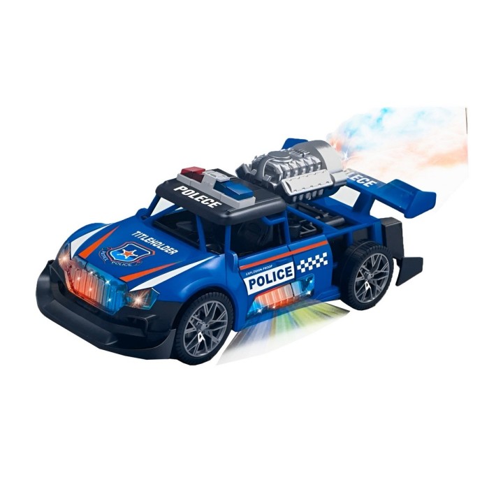 Carro Policia Sonido Movimiento Luces Interactiva + Bateria