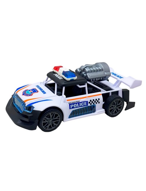 Carro Policia Sonido Movimiento Luces Interactiva + Bateria