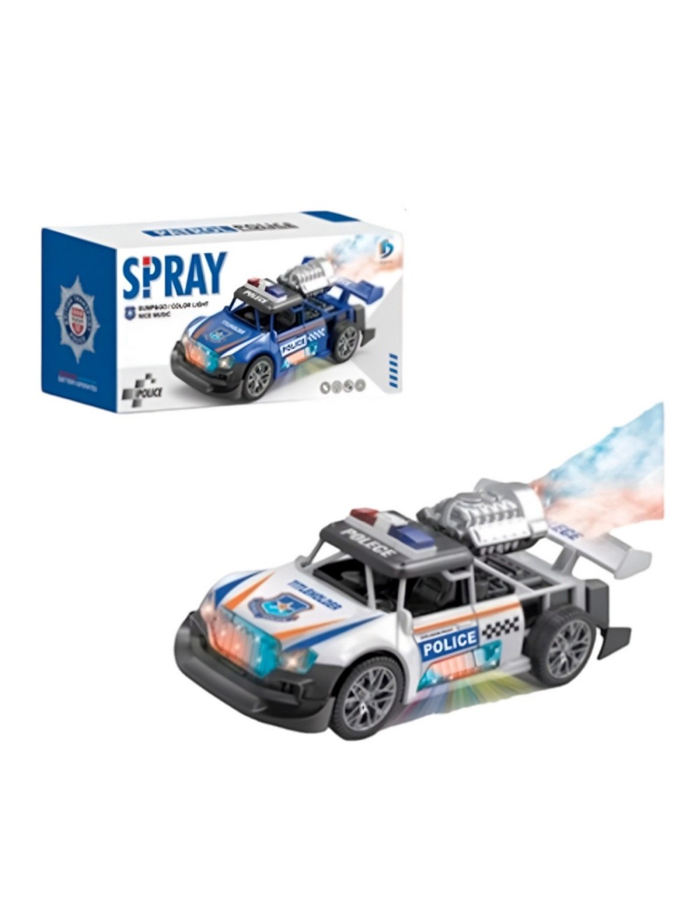 Carro Policia Sonido Movimiento Luces Interactiva + Bateria