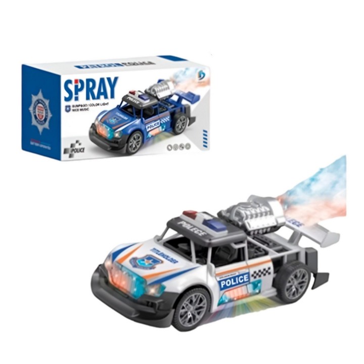 Carro Policia Sonido Movimiento Luces Interactiva + Bateria