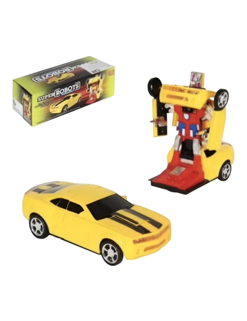 Carro Deportivo Transformers Robot Juguete Luces + Baterias