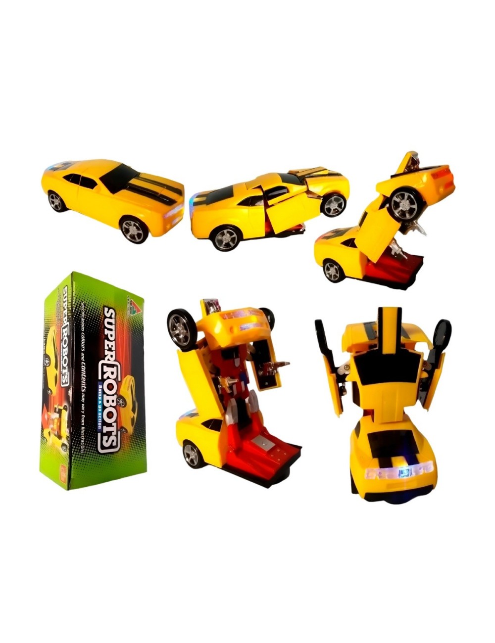 Carro Deportivo Transformers Robot Juguete Luces + Baterias