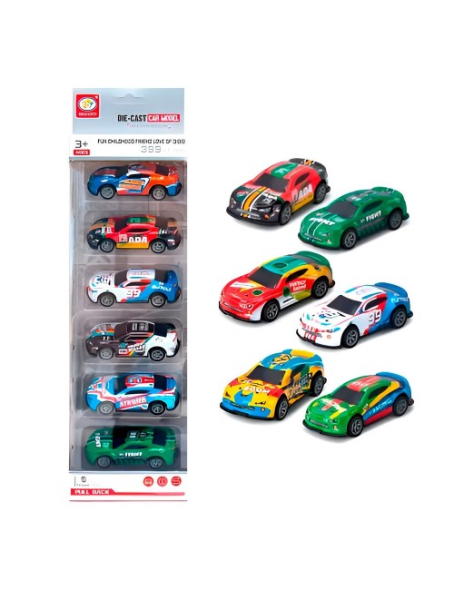 Carro Deportivo Racing Speed De Cuerda X 6 Unidades