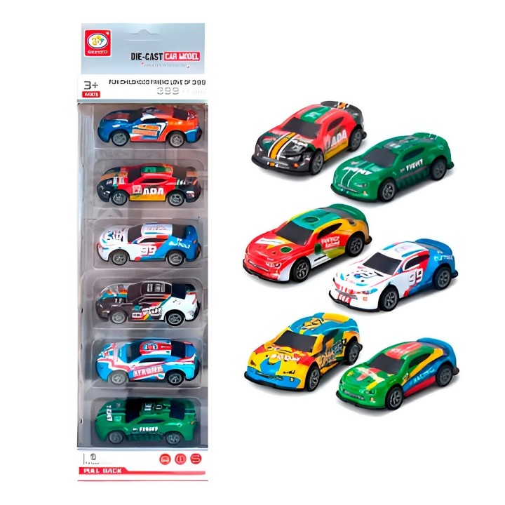 Carro Deportivo Racing Speed De Cuerda X 6 Unidades