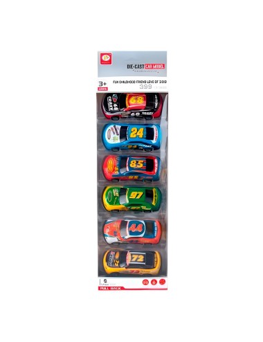 Carro Deportivo Racing Nascar De Cuerda X 6 Unidades