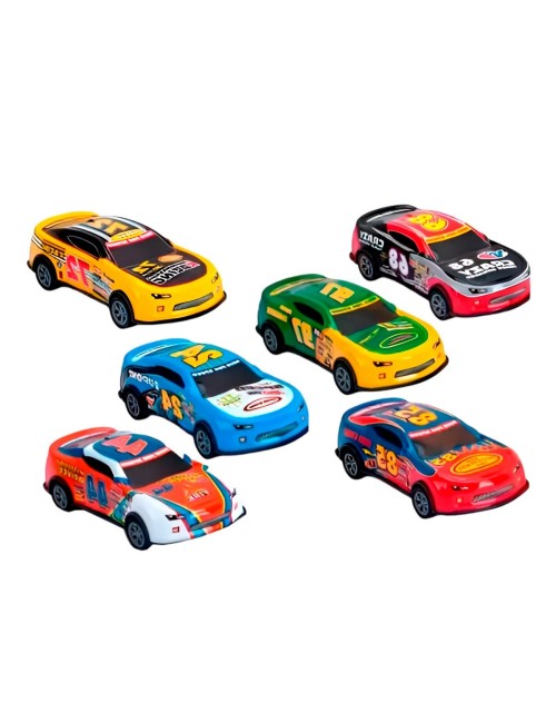Carro Deportivo Racing Nascar De Cuerda X 6 Unidades
