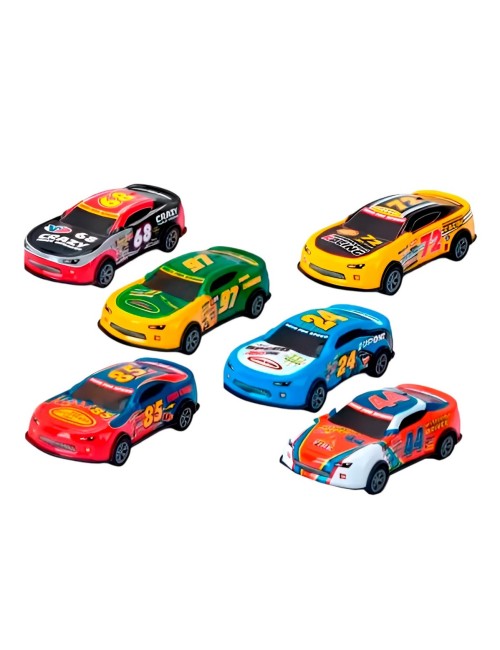 Carro Deportivo Racing Nascar De Cuerda X 6 Unidades