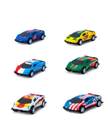 Carro Deportivo Bandera Paises De Cuerda X 6 Unidades