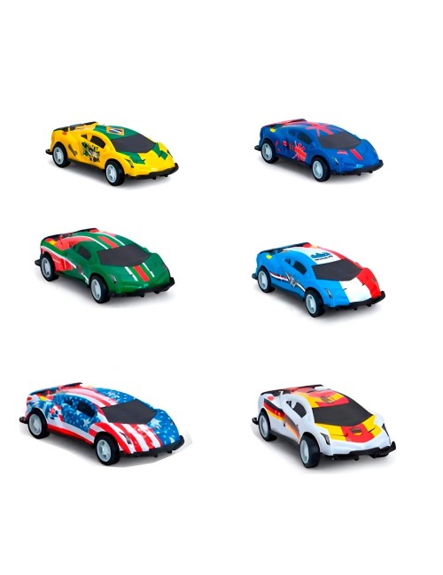 Carro Deportivo Bandera Paises De Cuerda X 6 Unidades