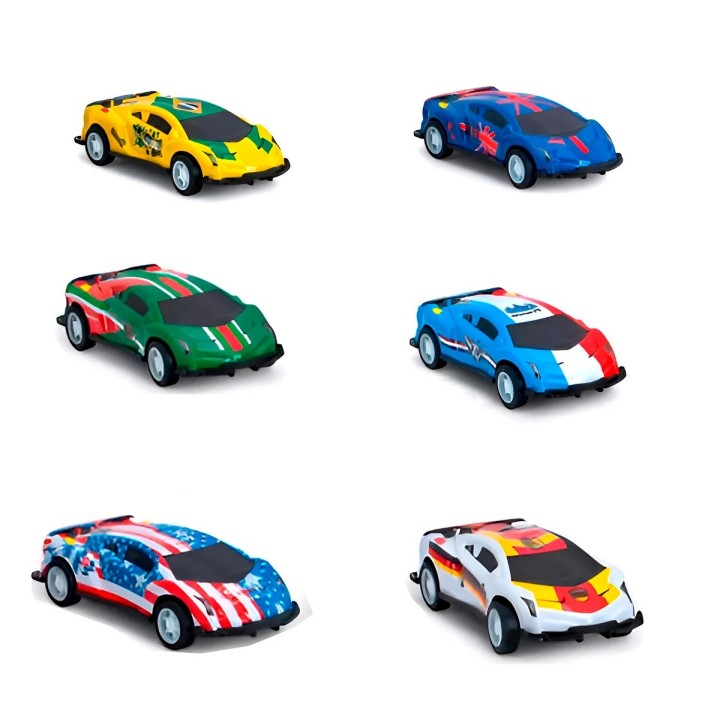 Carro Deportivo Bandera Paises De Cuerda X 6 Unidades