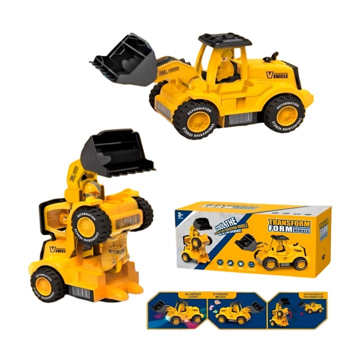Carro Bulldozer Transformers Robot Transformable + Baterias