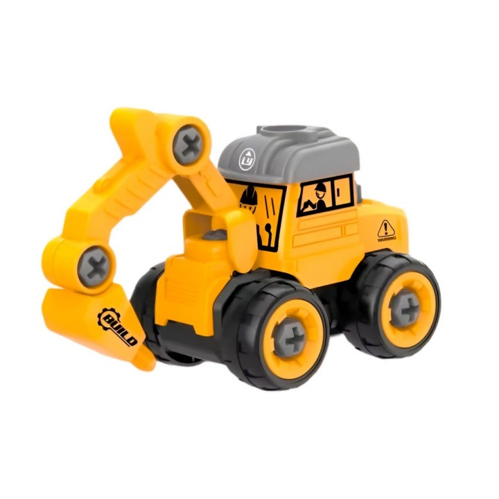 Carro Retroexcavadora Construccion Figura Armable X 3 Unidad