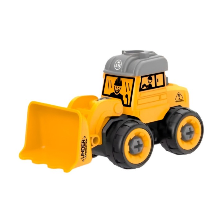 Carro Retroexcavadora Construccion Figura Armable X 3 Unidad
