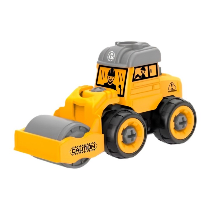 Carro Retroexcavadora Construccion Figura Armable X 3 Unidad