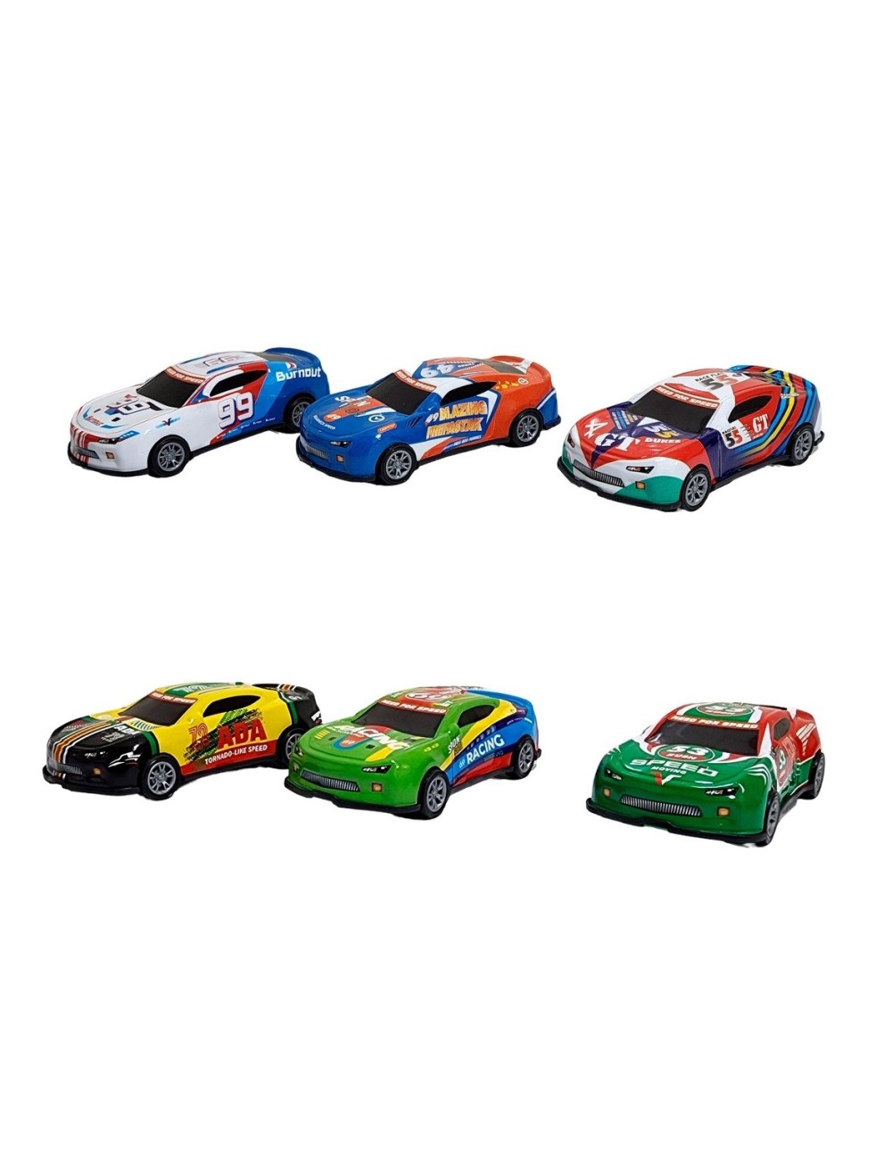 Carro Deportivo Speed Racing Nascar De Impulso X 6 Unidades
