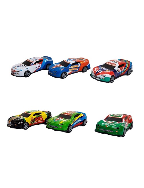 Carro Deportivo Speed Racing Nascar De Impulso X 6 Unidades
