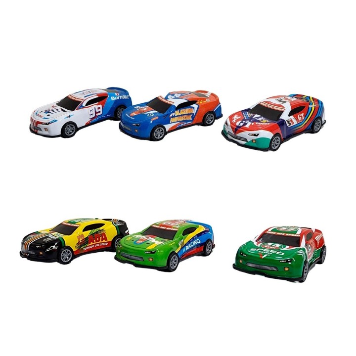 Carro Deportivo Speed Racing Nascar De Impulso X 6 Unidades