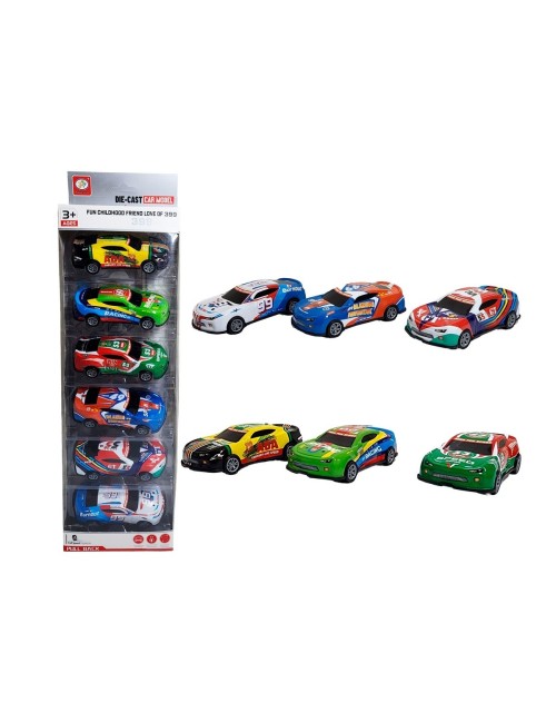 Carro Deportivo Speed Racing Nascar De Impulso X 6 Unidades