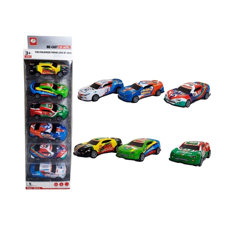Carro Deportivo Speed Racing Nascar De Impulso X 6 Unidades