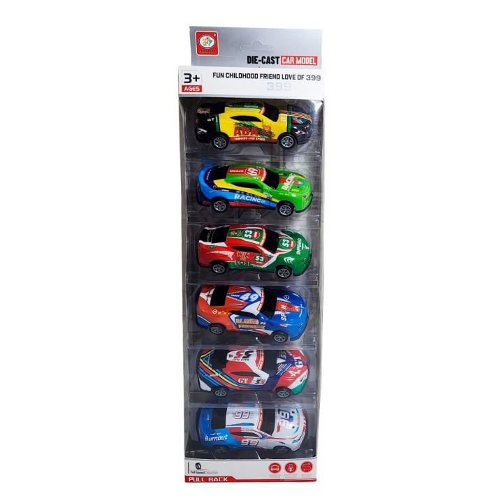 Carro Deportivo Speed Racing Nascar De Impulso X 6 Unidades