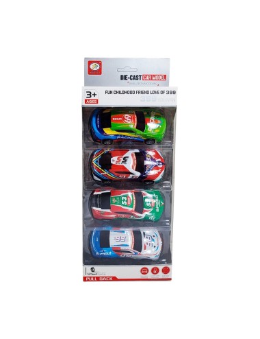Carro Deportivo Speed Racing Nascar De Impulso X 4 Unidades