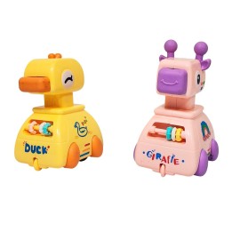 Carro De Impulso Jirafa Patito Juguete X 4 Unidades