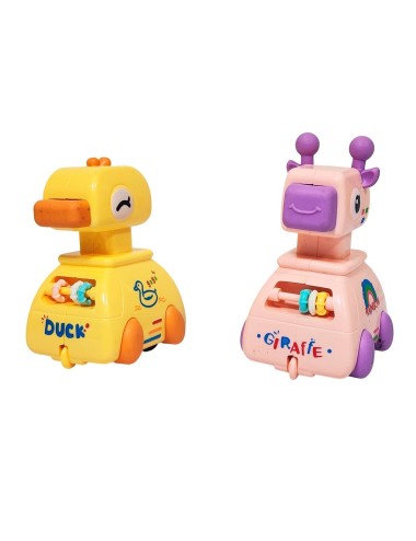 Carro De Impulso Jirafa Patito Juguete X 4 Unidades