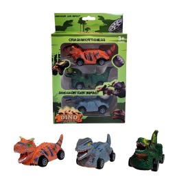 Carro Camion Dinosaurio Mini De Impulso Juguete X 3 Unidades