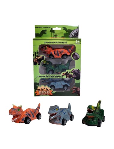 Carro Camion Dinosaurio Mini De Impulso Juguete X 3 Unidades