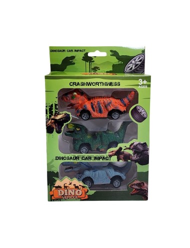 Carro Camion Dinosaurio Mini De Impulso Juguete X 3 Unidades