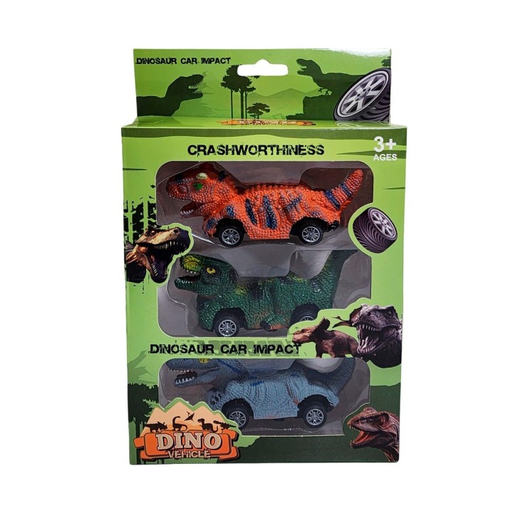 Carro Camion Dinosaurio Mini De Impulso Juguete X 3 Unidades